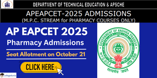AP EAPCET 2025 MPC Seat Allotment on October 21 for Pharmacy Admission; Check Details Here